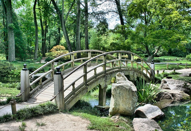 Most v japonské zahradě